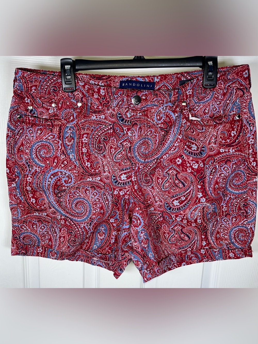Women’s Bandolino Amy Paisley Shorts Size 12 Cotton Bandana Style